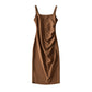 U-neck Stretchy Figure-flattering Slip Dress