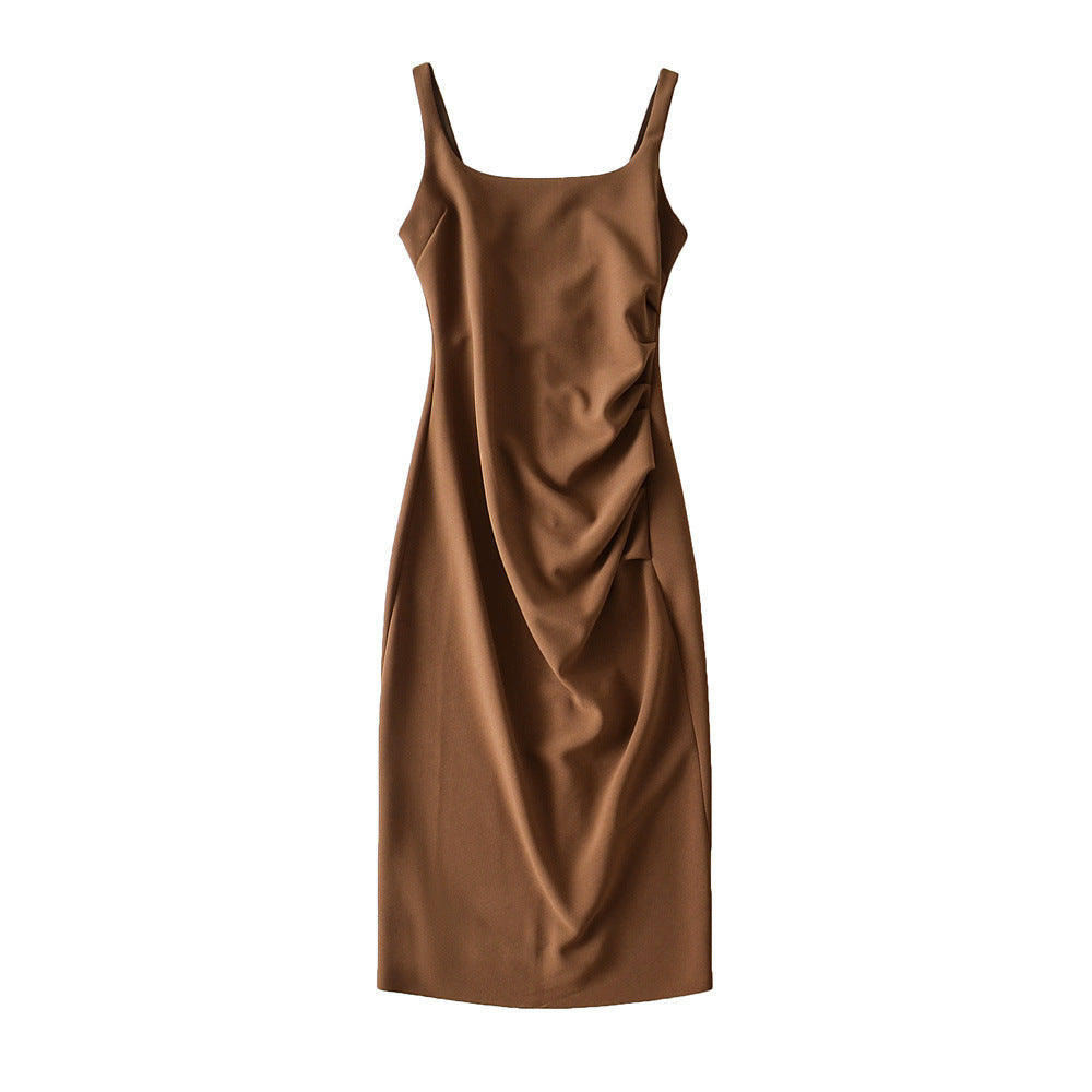 U-neck Stretchy Figure-flattering Slip Dress