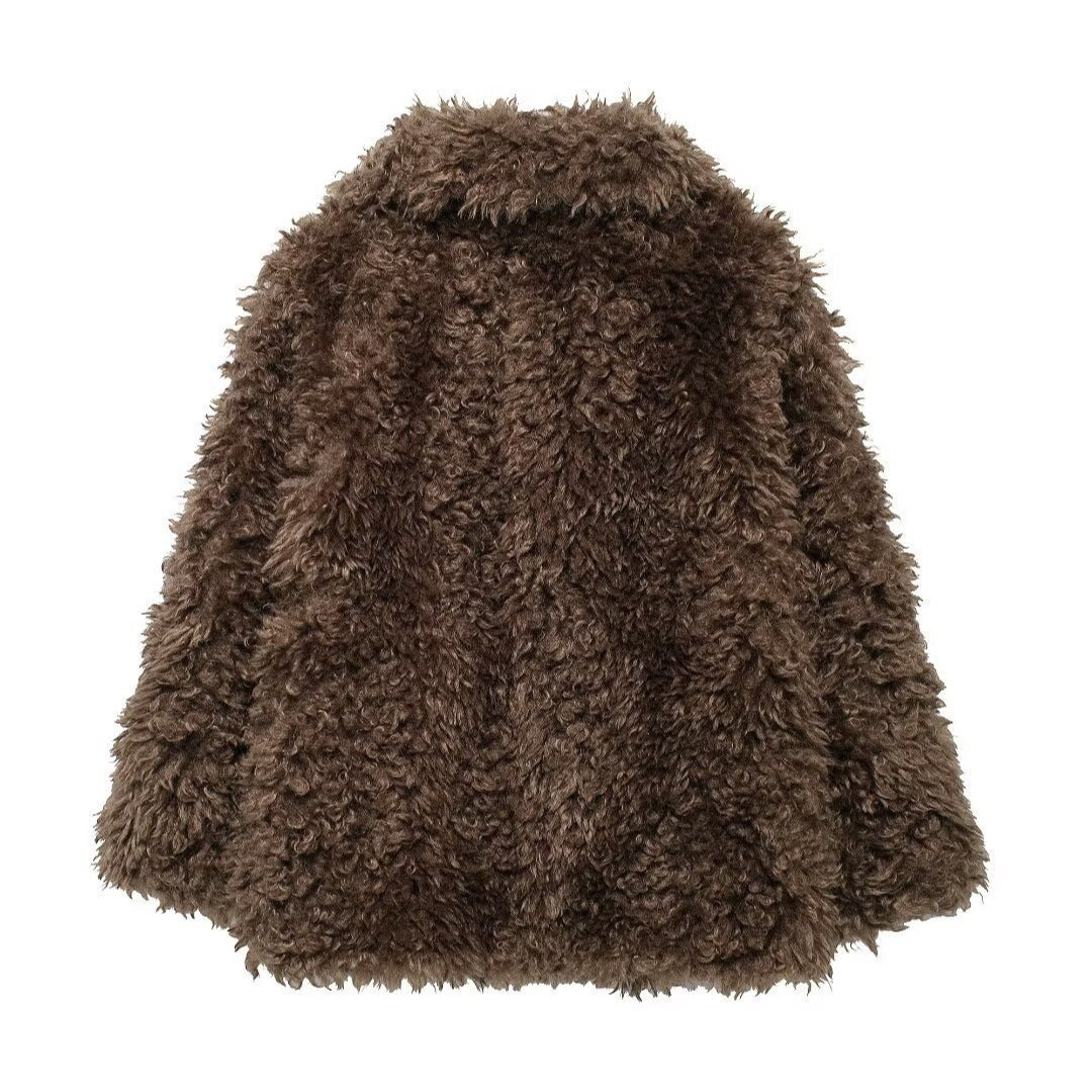 New Women's Artificial Fur Loose Casual Jacket
