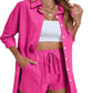 New Fashion Single-breasted Shirt Solid Color Casual Loose Outfit Women