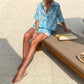 European American Fashion Floral Print Vacation Short Sleeve Shirt Shorts Two-piece Suit