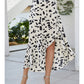 Ruffled Printed Irregular Swing Skirt
