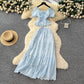 Womens Solid-Color, Defined-Waist, Square-Neck Puff-Sleeve Shirt And Skirt Set