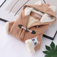 Manteau à capuche en laine japonaise à boutons de vache