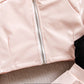 Notched Lapel Leather Jacket With Pleated Skirt Three-piece Set