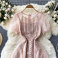 Thin Retro Heavy Industry Embroidery Beaded Slim Mid-length Skirt