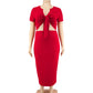 Women's Midriff-baring Top Mid-length Dress Set