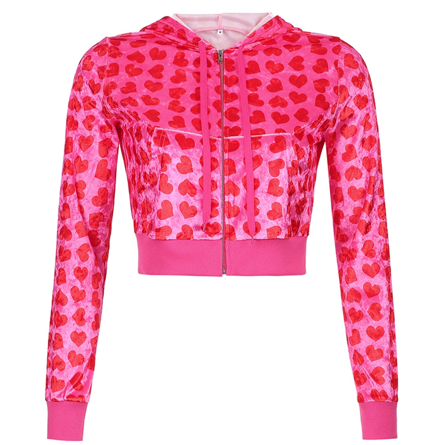 Velvet Love Printed Hooded Sweater Fashion Suit Women