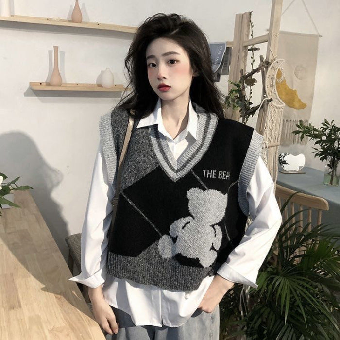 College Style Colored Quilt Sweater Vest