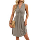 Solid-color Sleeveless V-neck Dress For Women