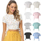Women's Printed Short-sleeved T-shirt With Drawstring