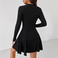 Fashion Solid Color Rib Fabric Dress For Women