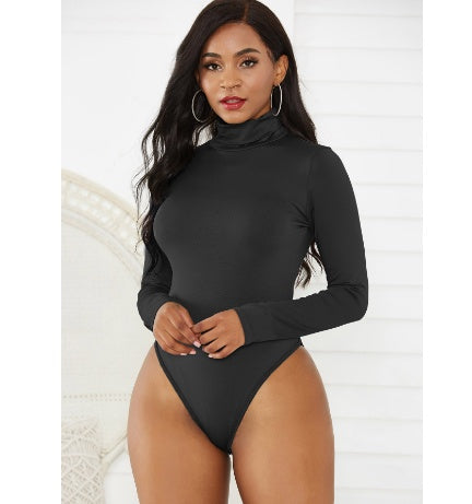 Combinaison slim à manches longues et col haut pour femme, 12 couleurs, la plus vendue, pour l'hiver 