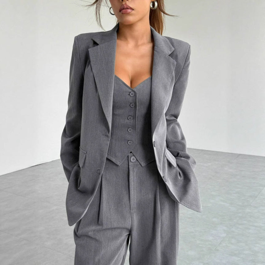 Women's Autumn And Winter Style Casual Three-piece Suit Pack