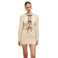 Lace-up Cutout Backless Dress Female