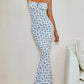 Robe à bretelles florales moulantes pour femme