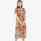 Robe mi-longue slim à imprimé graffiti pour femme