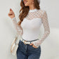 Mesh Dot Patchwork Stand-up Collar Pullover Slimming All-match Women's Long Sleeve
