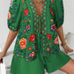 Women's Floral-print Cardigan With Tie-front Short-sleeve Top And Shorts Set