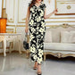 Fashion Floral Women's Printed Wear Sleeveless V-neck Pocket Jumpsuit