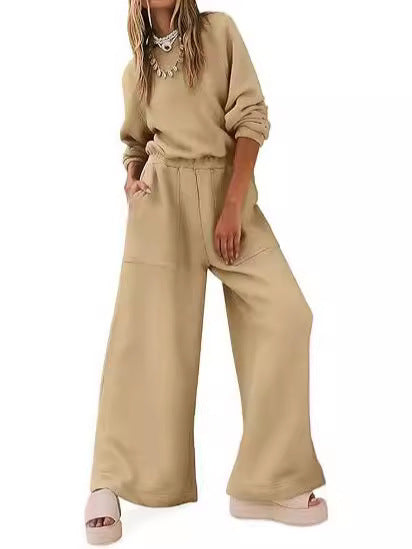 Combinaison pull dos nu à manches longues et couleur unie pour femme, style sport et loisirs, mode européenne et américaine