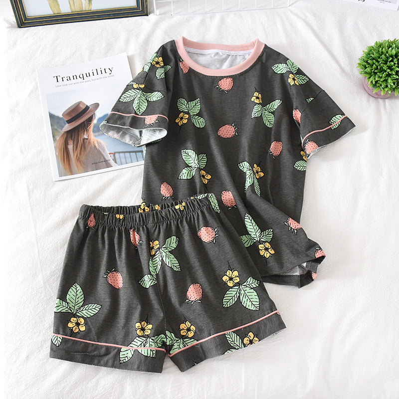 Pyjama d'été à manches courtes en coton pour femme