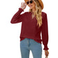 Women's Fashion V-neck Solid Color Hollow Ruffle Sleeve Loose Long Sleeve Top