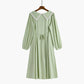 Robe à col princesse pour femme, coupe trapèze, taille haute, style printemps, petite jupe longue