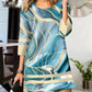 Women's Plaid Stitching Round Neck Slim Fit Dress