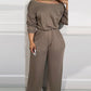 Ladies' Off Shoulder Waist Jumpsuit
