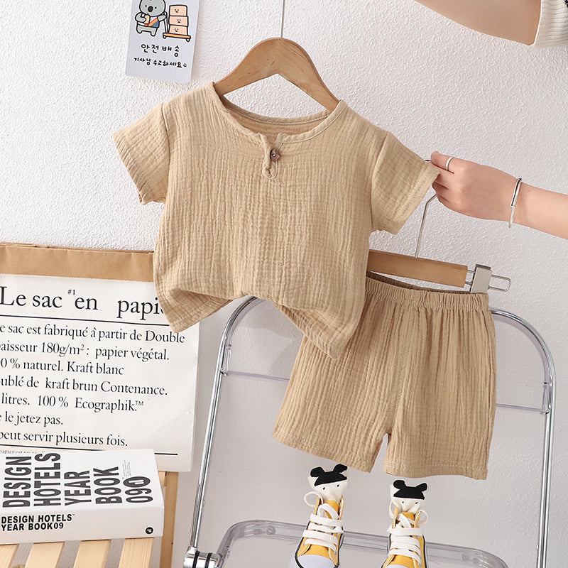Children's Round Neck Short Sleeve Suit For Girls