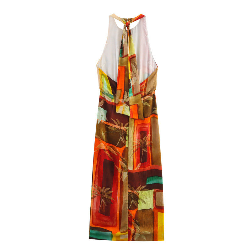 Fashion Tropical Print Midi Skirt Pack Dress