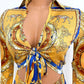 Fashion Digital Positioning Printing Tight-Fitting Two-Piece Suit