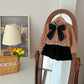 Autumn And Winter Bowknot Knitted Puff Sleeve Classic Style