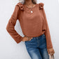 Dot Jacquard Long-sleeved Round Neck Pullover Shirt