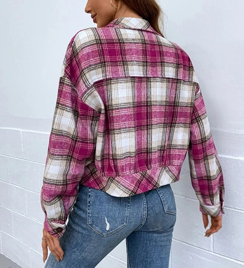 Women's Autumn Winter Coat Short Shirt Jacket