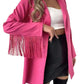 Costume droit décontracté à franges pour femme