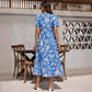 Robe élégante à volants multicouches et à grandes fleurs pour femme