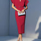 Elegant Classic V-neck Slim-fit Mid-length With Belt Dress