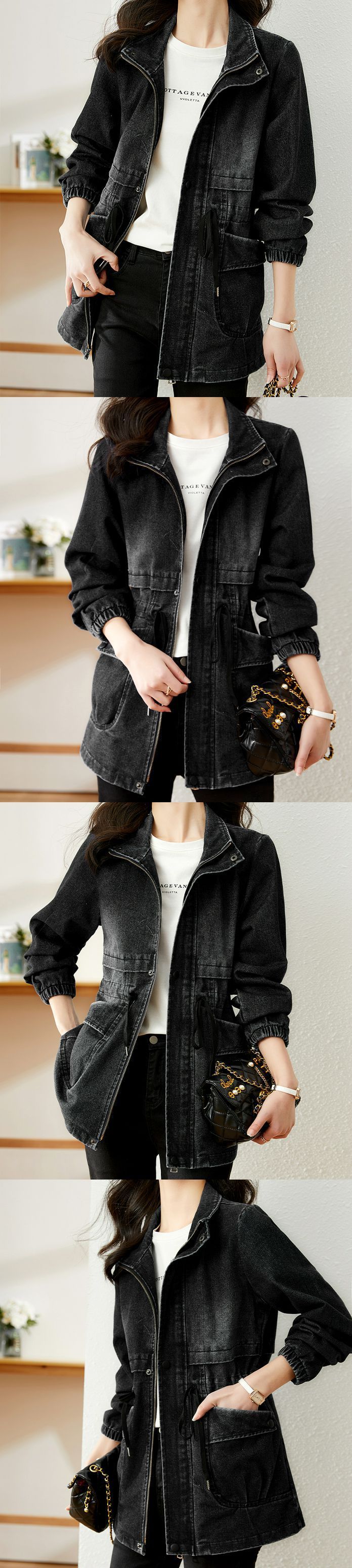 Veste en jean personnalisée à la mode pour femmes