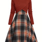 New Womens Two-piece Set Knitted Long-sleeve Top And Dress