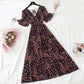 Chiffon Dress Female French Platycodon Floral Long Skirt Waist Was Thinner