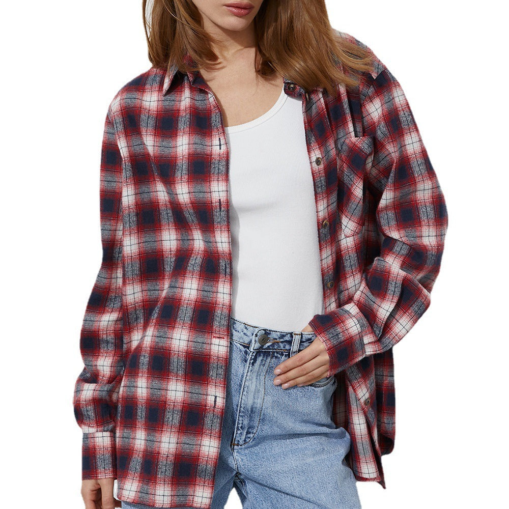 Women's Fashionable All-match Plaid Shirt