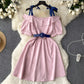 Adorable Designer-style Waist-cinching Lace-up Dress