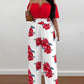 Women's Printed Off-shoulder Fitted Waist