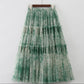 Ink Printing Skirt Elastic Waist Stitching Yarn