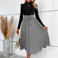 Robe amincissante taille haute à manches longues et col haut