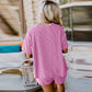 Ensemble deux pièces haut à manches courtes et short de couleur unie