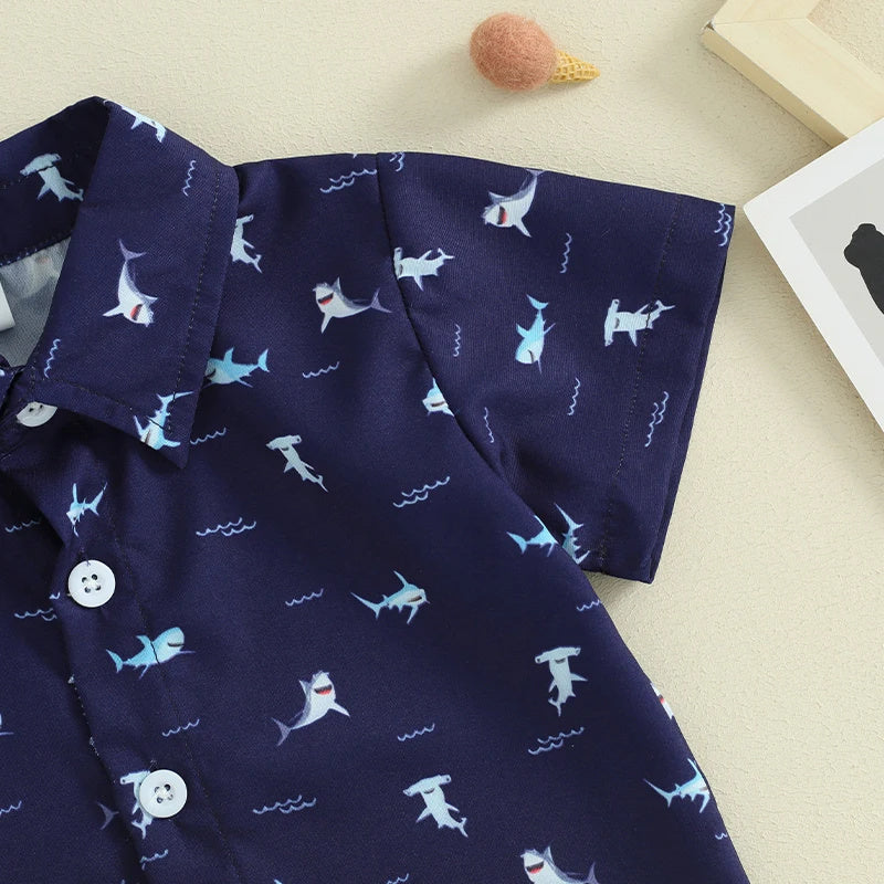 Ensemble chemise et short à imprimé animal pour enfant