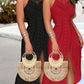 Hip-hop Street-style Asymmetric Sleeveless Halter Dress